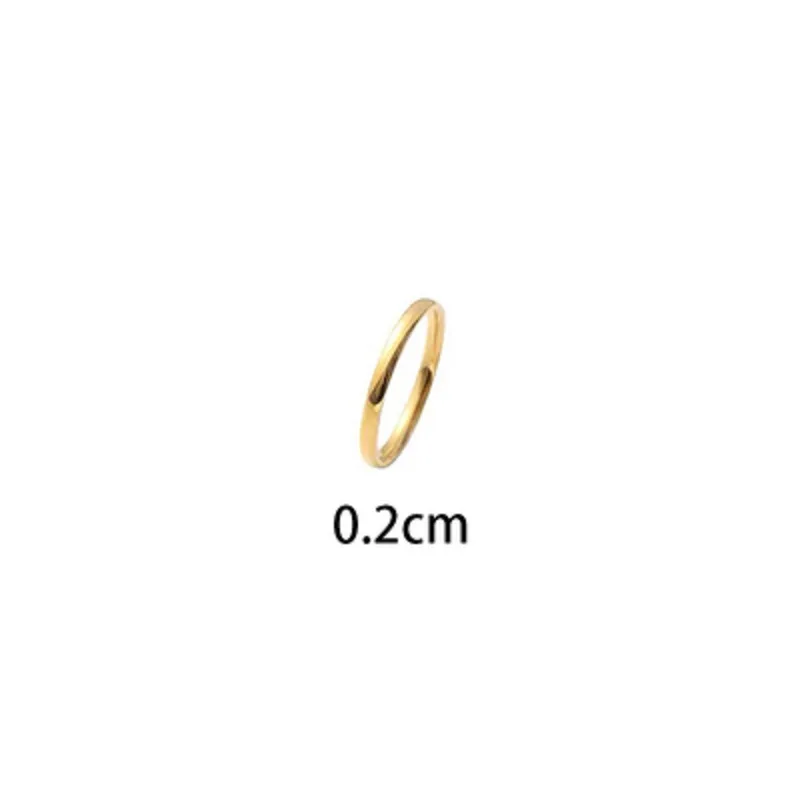 Hot Sell Tarnish Free Gold Plated Finger Ring Minimalist Stainless Steel Basic C - £12.06 GBP