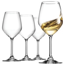 Bormioli Rocco 14.75 oz White Wine Glasses (Set Of 4): Crystal Clear Star Glass, - £34.65 GBP