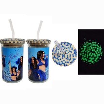 Becky G Clear Glass Tumbler Cup 16 oz UV DTF Design Glass Straw Glow In Dark - £14.32 GBP