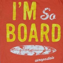 Aeropostale Woman's T-shirt Small Junior Orange I'm So Board Surfer Beach Tshirt image 3