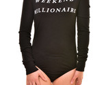 WILDFOX Womens Bodysuit Weekend Millionaire Black Size S WCJ12456V - £44.09 GBP