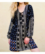 Flying Tomato Southwest  Aztec Print Caro Dress Back Zip Bishop Sleeves ... - $24.00