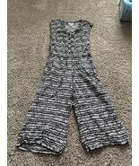 Old Navy XS Black  White Jumpsuit Sleeveless Cropped w/Pockets Buttons V... - $17.93 CAD