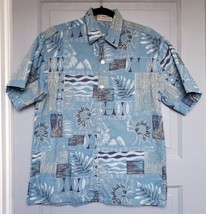 Paradise Island Men&#39;s Size M Hawaiian Short Sleeve Button-Up Cotton Shirt - £16.38 GBP