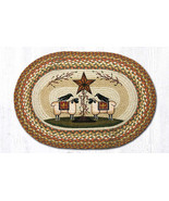 Earth Rugs OP-300 Sheep &amp; Barn Star Oval Patch 20&quot; x 30&quot; - £38.91 GBP