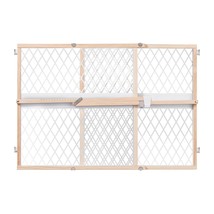 Secure Pressure Mount Wood Plastic Baby Gate Natural Hardwood Finish 24 Tall Fit - £55.69 GBP