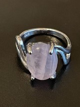 Pink Amethyst S925 Silver Plated Women Statement Ring Size 7 - £11.66 GBP