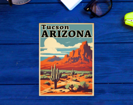 Tucson Arizona Sticker Vintage Poster 3.5&quot; To 5&quot; Vinyl Decal AZ Saguaro Cactus - £4.34 GBP+