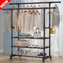 Heavy Duty Metal Clothes Rack Garment Display Rail Hanger Dryer Stand Expandable - £53.87 GBP