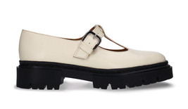 Zapatos veganos Mary Jane Merceditas en cuero vegano de piel de manzana blanco - £84.54 GBP