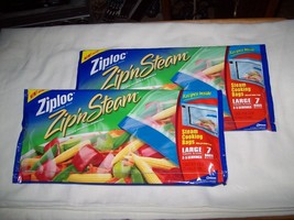 ZIPLOC Zip &#39;n Steam Microwave Cooking Bags Lot of 14 Large 10x10 Discont... - £27.24 GBP