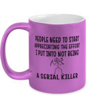 Funny Mugs Serial Killer Stick Man Pink-M-Mug  - $18.95