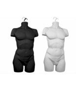 (PS-M36WH_3Units) ROXY DISPLAY® Half Round Plastic Male Mannequin White ... - $81.99 CAD