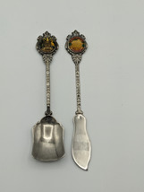 NZ Souvenir Spoon  &amp; Butter Knife Nelson - New Zealand Cameo Silverplated Stuart - £7.74 GBP