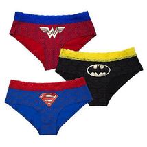 DC Comics Superhero Lace 3 Pair Pack of Hipster Panties Multi-Color - £25.29 GBP+