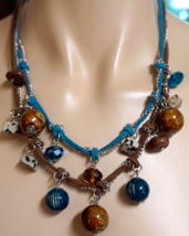 Interesting Double Strand Necklace with Bennington Beads Dalmatian Stone... - £20.72 GBP