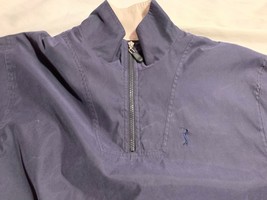 Men Pga Tour Navy Blue Golf 1/4 Zip Pullover Jacket Zip Away Long Sleeve Medium - £20.63 GBP