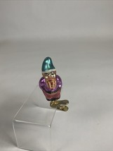 Vintage Christmas Ornament Glass Gnome Elf Clip On - $367.03 MXN