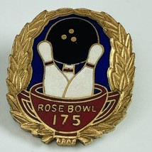 Rose Bowl Enamel Bowling Lapel Pin 175 Club Vintage Award Bowling Ball Pins - $17.59