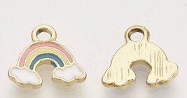 Rainbow Clouds enamel bangle Pendant charm RS - £9.80 GBP