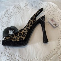 New RAZ Imports Leopard Print Chunky High Heel Shoe Christmas Ornament Gem - £6.37 GBP