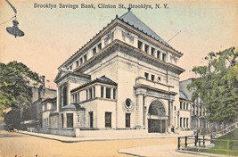 BROOKLYN NEW YORK~SAVINGS BANK-CLINTON STREET~HAGEMEISTER TINTED PHOTO P... - $8.19