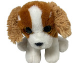Ty Velvety Barker Puppy Dog with Glitter Eyes No Tags Brown White 6 in - $11.63