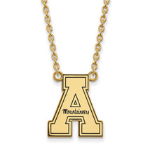 SS w/GP Appalachian State U Enamel Lg Pend w/Necklace - £91.18 GBP