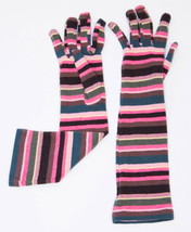 GIUSEPPE MELLONE Long STRIPED Multi FITTED Gloves ITALY One Size FREE SH... - £74.89 GBP