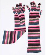 GIUSEPPE MELLONE Long STRIPED Multi FITTED Gloves ITALY One Size FREE SH... - £74.91 GBP
