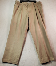 DOCKERS Dress Pants Mens Size 38 Tan 100% Cotton Flat Front Straight Leg Pocket - £10.62 GBP