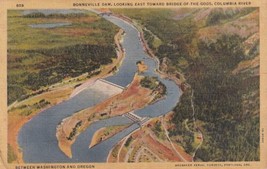 Bonneville Dam Looking East Toward Bridge of the Gods Oregon OR Postcard C04 - £2.34 GBP