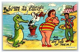 Comic Greetings Alligator Came to See the Sights Florida UNP Chrome Postcard U8 - $3.91