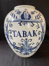 Antico Grande Ceramica Olandese Delft Tabacco Jar. Firmato Fondo - $304.99