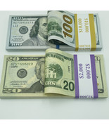  Realistic Prop Money Mix 100 Pcs $100 $20 Double Sided Full Print looks... - £15.17 GBP