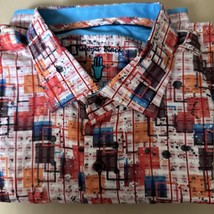 Visconti Black Mens 2XLB Multicolor All Over Print Long Sleeve Button Down - $34.37