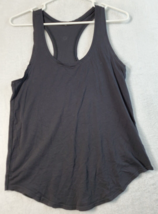 Lululemon Tank Top Women Size 6 Black Knit Sleeveless Logo Round Neck Cross Back - £13.03 GBP