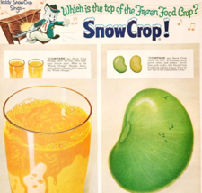 1956 Snow Crop Frozen Foods Advertisement Orange Juice Lima Beans DWJJ11 - $29.99