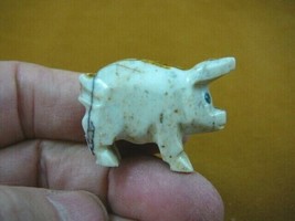 Y-PIG-ST-42 white PIG carving baby pigs piglet SOAPSTONE PERU FIGURINE p... - $8.59