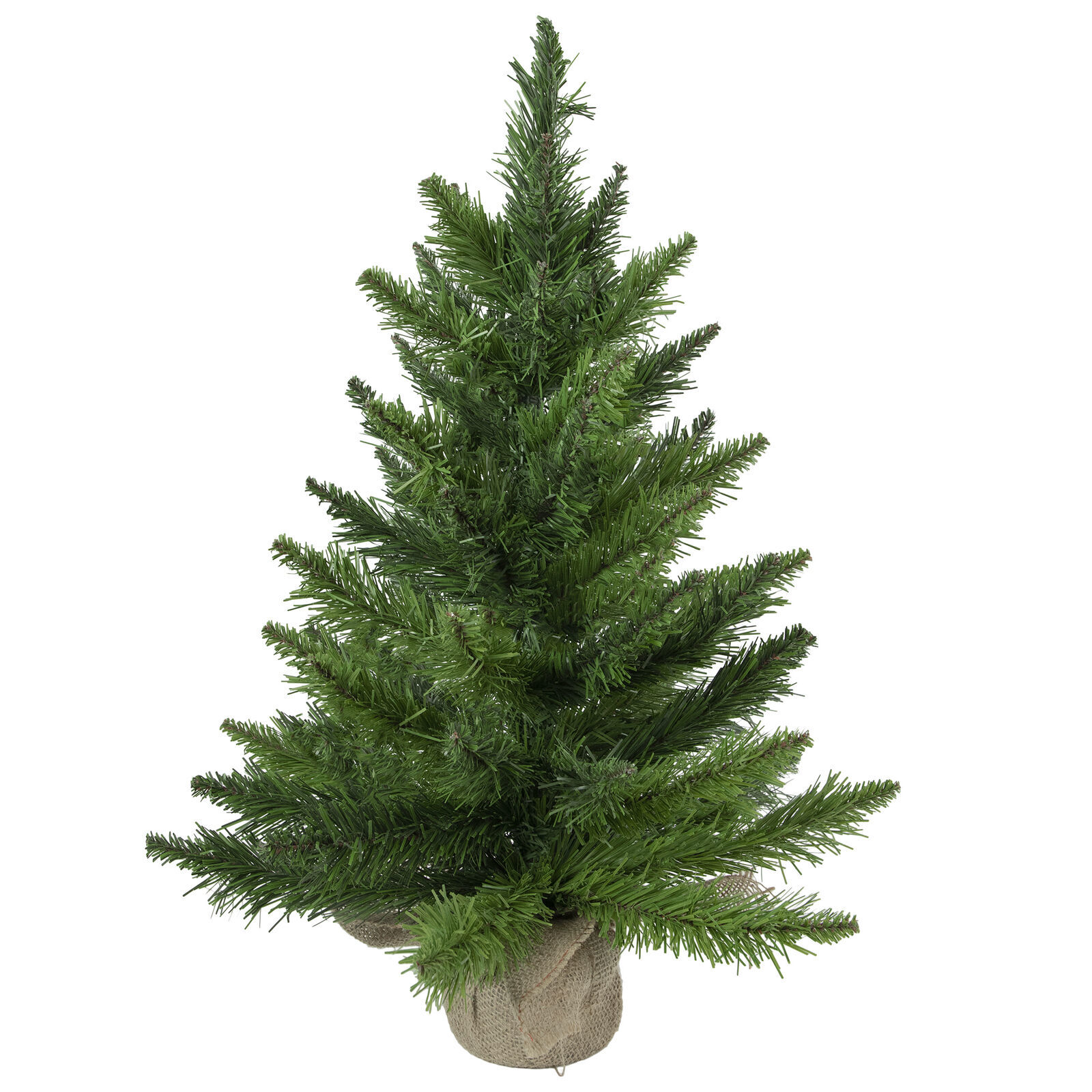 US Seller 24&quot; Mini Artificial Balsam Pine Christmas Tree In Burlap Base ... - $38.98