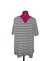 Avenue Top Multicolor Women Horizontal Stripe V Neck Size 22/24 Knit - £14.90 GBP