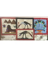 Vintage American Egyptian Mixed Media Applique Textile Tapestries - Set ... - $54.67 CAD