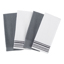 4-Pack 16”X26” Woven Kitchen Towel Set, Grey - $20.50