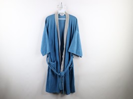 Vtg 60s 70s Rockabilly Mens OSFA Distressed Belted Velour Bath Robe Stri... - €38,93 EUR