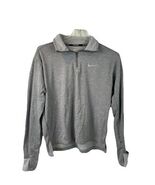 Nike Running Dri-Fit Gray Quarter Zip Pullover Shirt Men’s Medium Long S... - $22.07