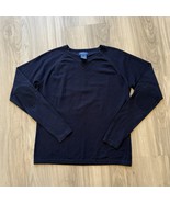 Faconnable Women&#39;s Medium Navy Blue Lightweight Sweater Elbow Patches EU... - $62.47 CAD