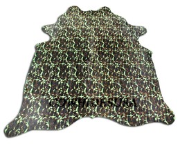 Camo Print Cowhide Rug Size: 7&#39; X 6.4&#39; Camouflage Print Cow Hide N-026 - $296.01