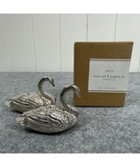 Pottery Barn Swan Salt &amp; Pepper Set - Rare Old Stock - NEW - $49.99