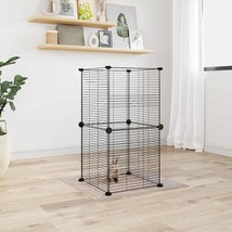vidaXL Pet Cage Black Powder-coated steel 13.8 x 13.8 x 27.6 in Pet Cage - $118.26 CAD