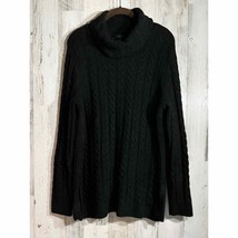 Talbots Womens Black Cableknit Turtleneck Sweater Medium - £13.66 GBP
